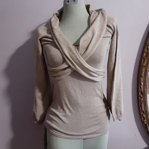 Arden B Gold Glitter Longsleeve Top Sz Small